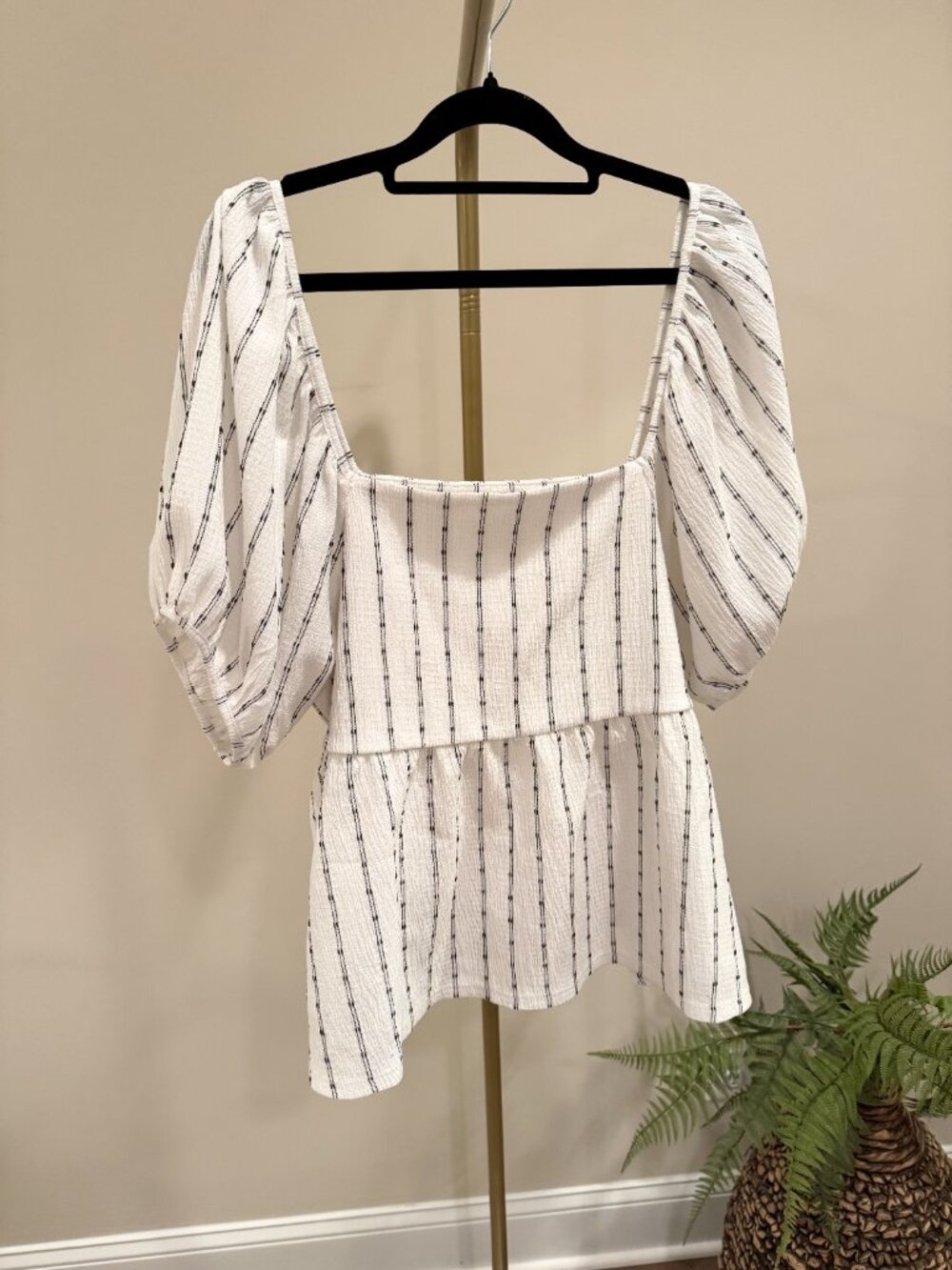 Madewell Square Neck Short Sleeve Knit Blouse